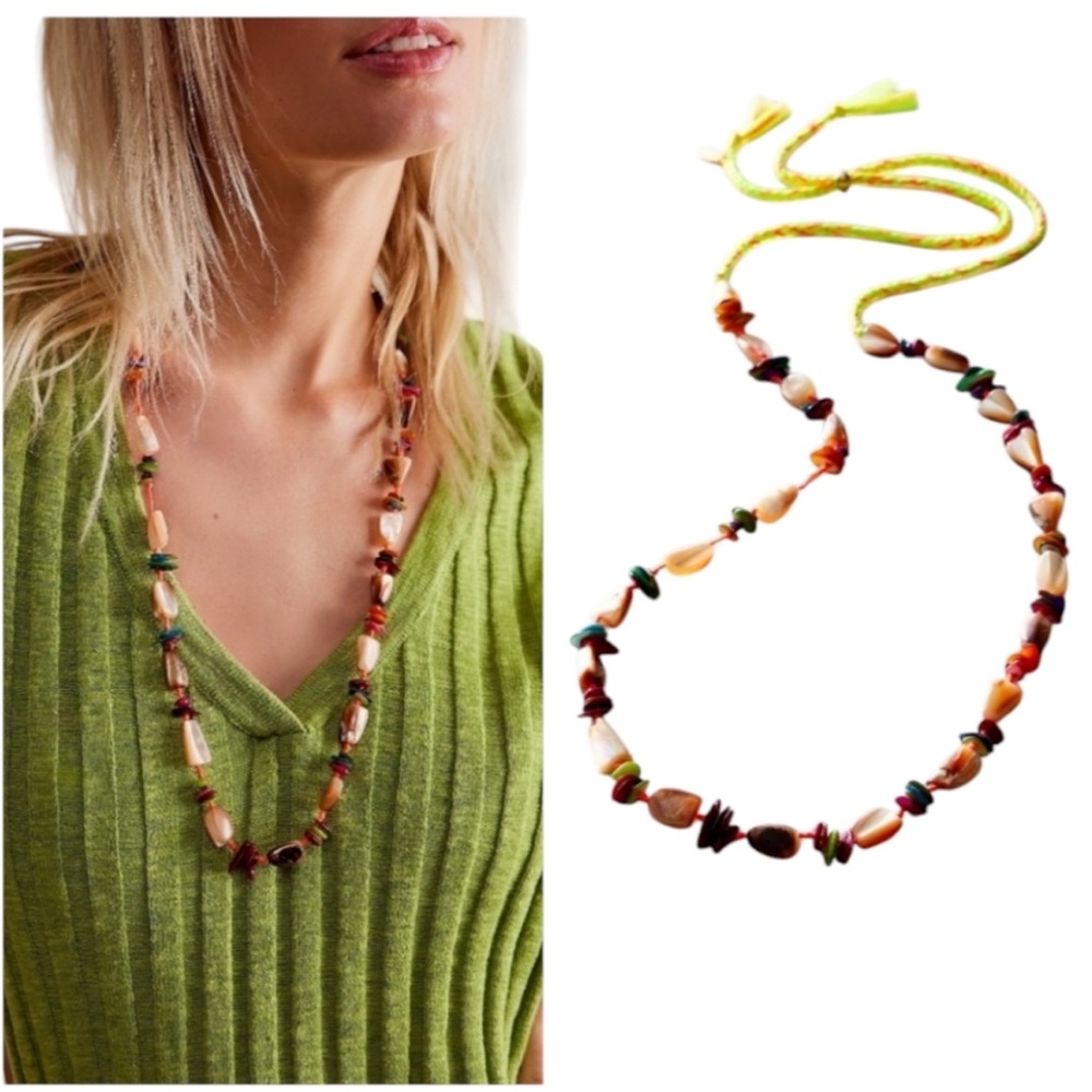 Anthropology Free People Ariana Ost adjustable beaded necklace.